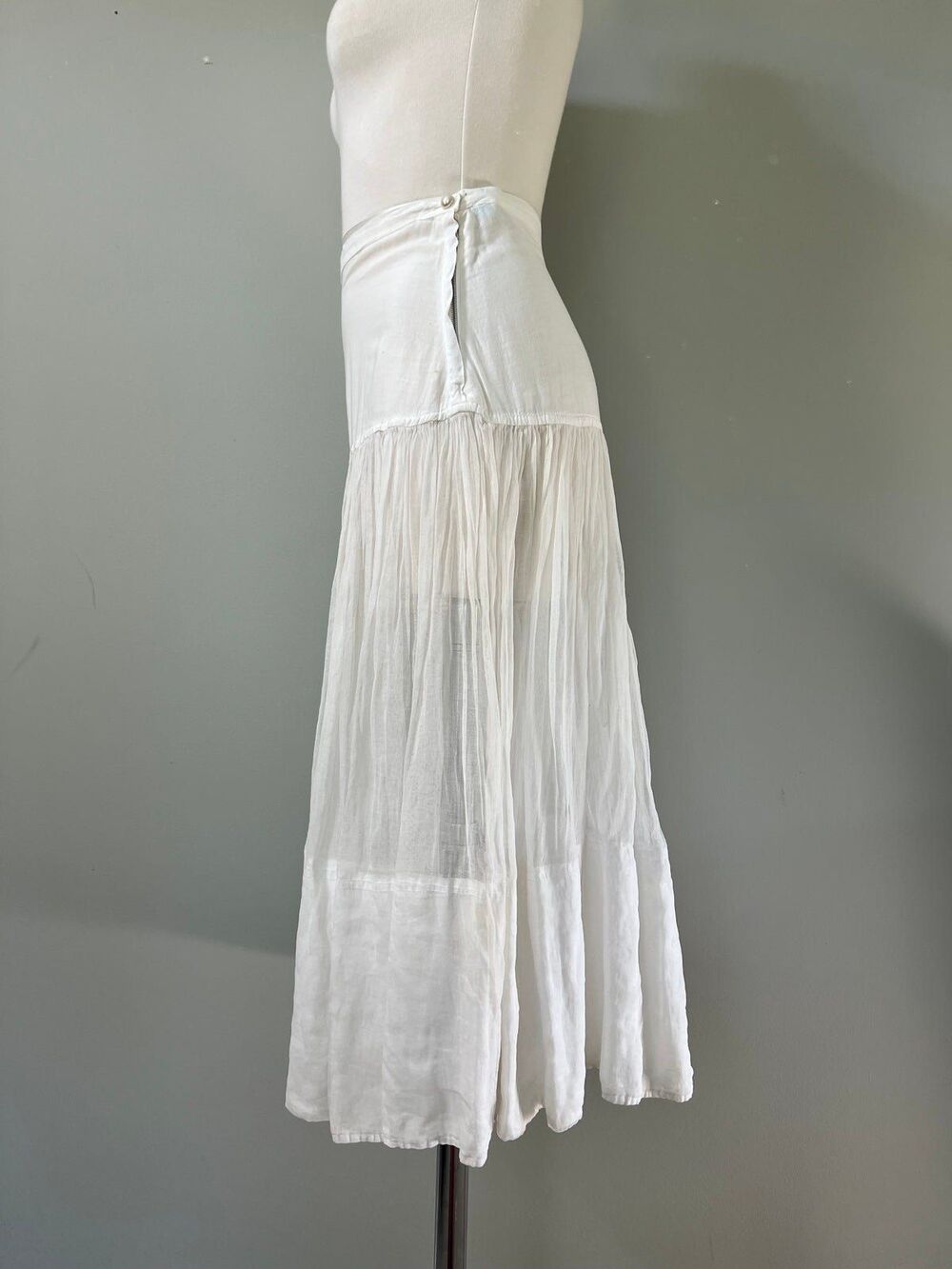 1960s Vintage Western Cowgirl Homespun Natural Cotton Skirt by Hoops My Dear - Picture 7 of 7
